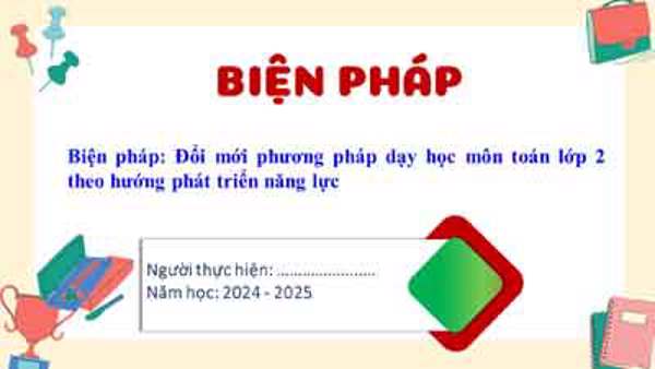 Đổi mới phương pháp dạy học môn toán lớp 1 theo hướng phát triển năng lực