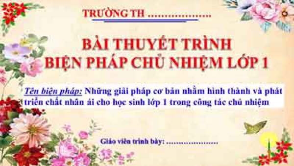 Những giải pháp cơ bản nhằm hình thành và phát triển chất nhân ái cho học sinh lớp 1