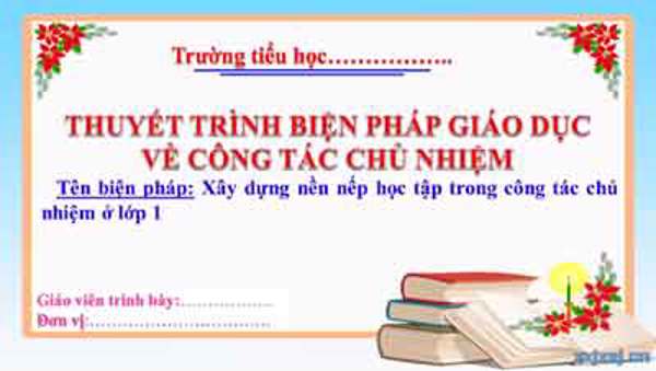 Xây dựng nền nếp học tập trong công tác chủ nhiệm ở lớp 1
