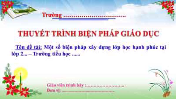 Một số biện pháp xây dựng lớp học hạnh phúc tại lớp 2