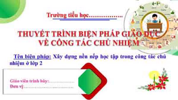 Xây dựng nền nếp học tập trong công tác chủ nhiệm ở lớp 2