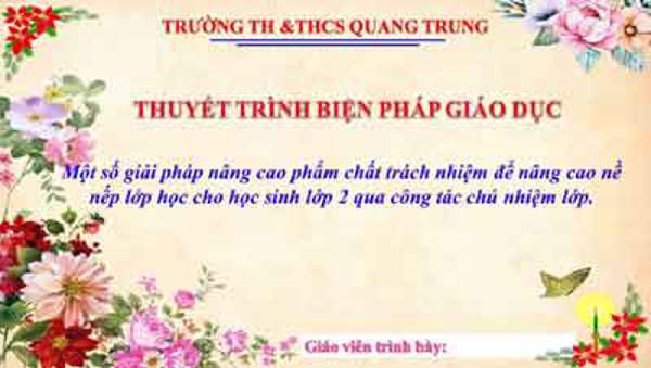Một số giải pháp nâng cao phẩm chất trách nhiệm để nâng cao nề nếp lớp học cho học sinh lớp 2