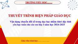 Vận dụng chuyển đổi số trong dạy học nhằm khơi dậy tình yêu học toán cho các em lớp 3 năm học 2024 - 2025