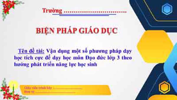 Vận dụng một số phương pháp dạy học tích cực để dạy học môn Đạo dức lớp 3 theo hướng phát triển năng lực học sinh