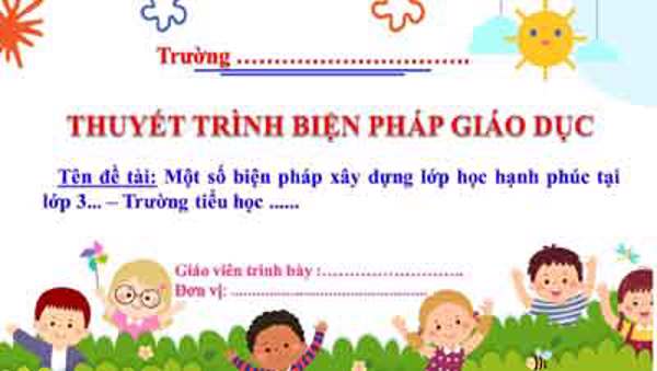 Một số biện pháp xây dựng lớp học hạnh phúc tại lớp 3