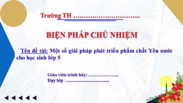 Một số giải pháp phát triển phẩm chất Yêu nước cho học sinh lớp 5