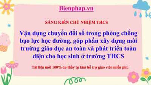 Vận dụng chuyển đổi số trong phòng chống bạo lực học đường ở trường THCS