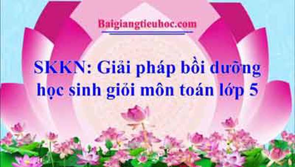 SKKN Giải pháp bồi dưỡng học sinh giỏi môn toán lớp 5