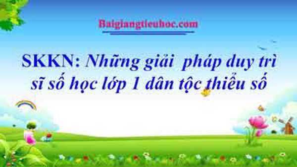 SKKN Những giải  pháp duy trì sĩ số học lớp 1 dân tộc thiểu số